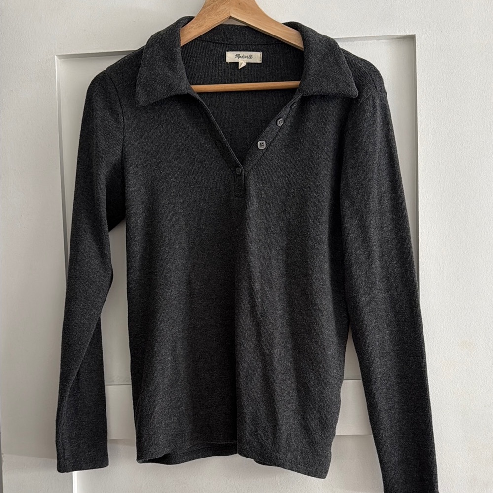 Madewell Charcoal Gray Long Sleeve Shirt